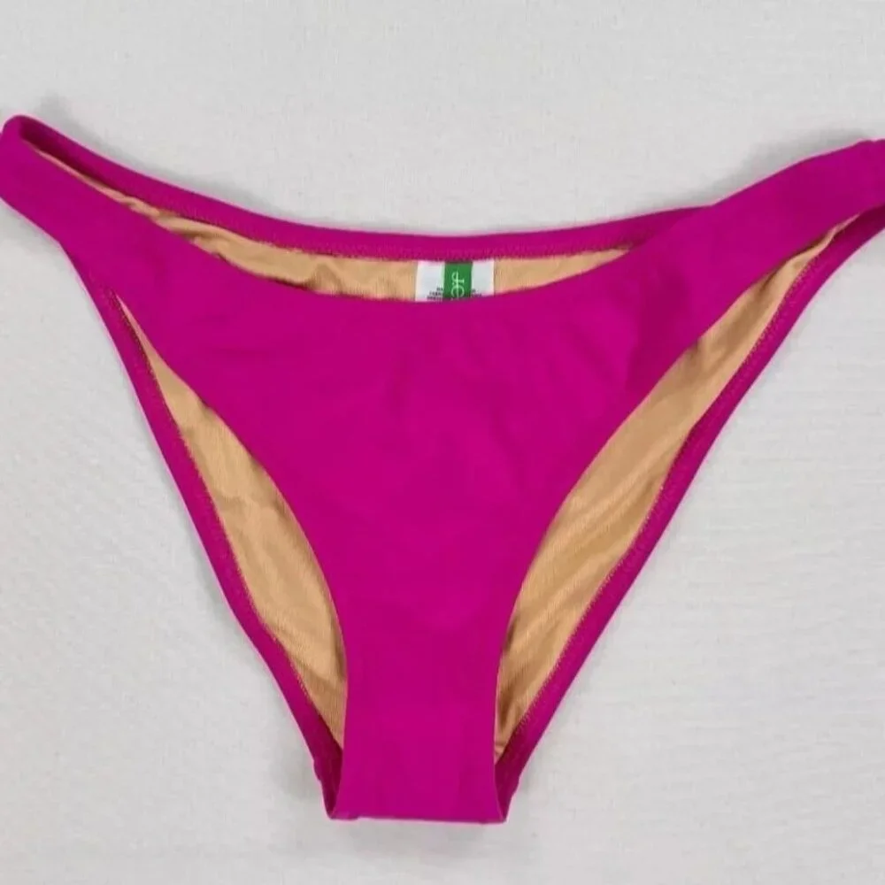 J. Crew Heritage 1989 High‎ Leg Bikini Bottom Size 3X Radiant Fuchsia Pink BP209